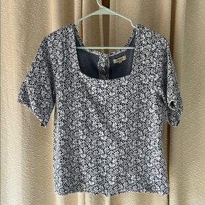 Madewell Floral Blue and White Women's Top